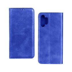 CAPA FLIP DE COURO COM BOLSO INTERNO PARA SAMSUNG GALAXY A13 4G PRETO AZUL